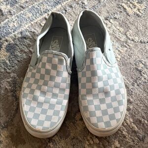 Vans Slip-On Checkerboard in Pale Blue & White